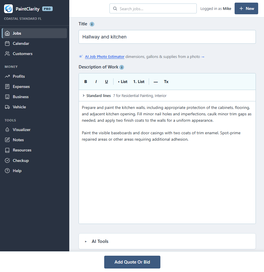 Writing a quote with AI assistance